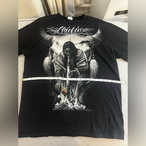 David Gonzales Men's Chiefin Native American Indian DGA Art T Shirt- size L - Picture 4 of 6